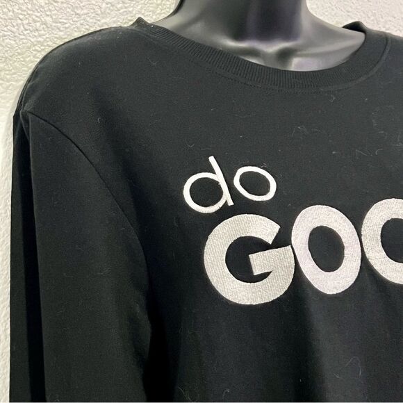 NWT Secret Soul “Do Good” black White Embroidered Logo Tunic Sweatshirt M - Picture 3 of 9